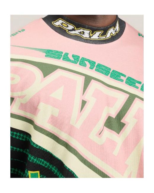 Palm Angels Green Long-Sleeve Graphic T-Shirt for men