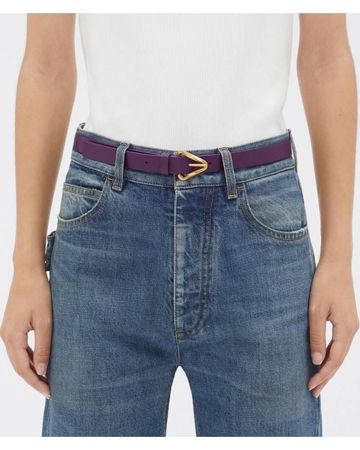 Bottega Veneta Purple Logo Belt
