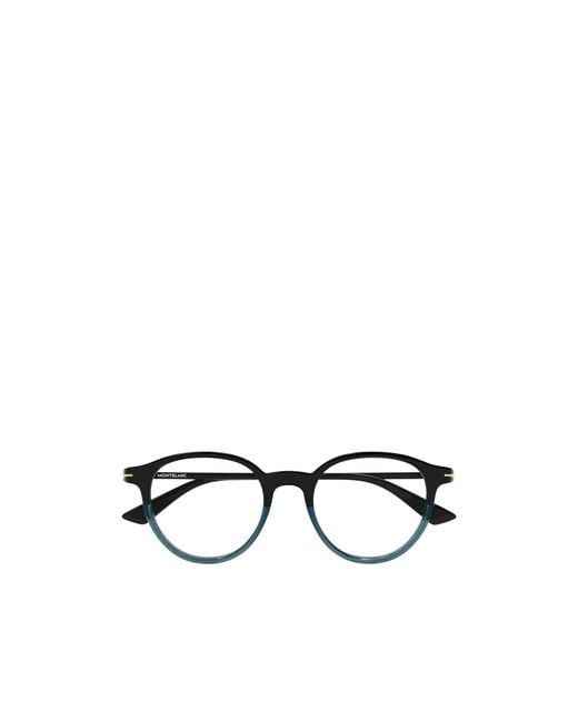 Montblanc White Eyewear Oval Frame Glasses for men