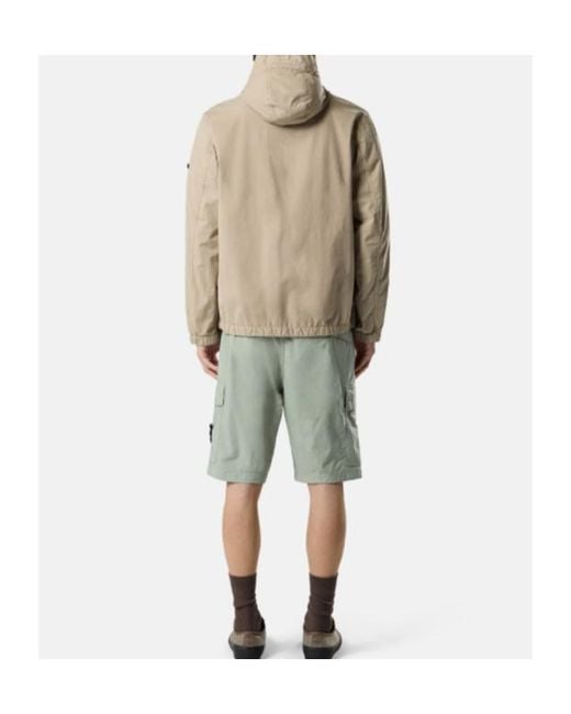 Stone Island Green Regular Fit Cargo Bermuda Shorts for men