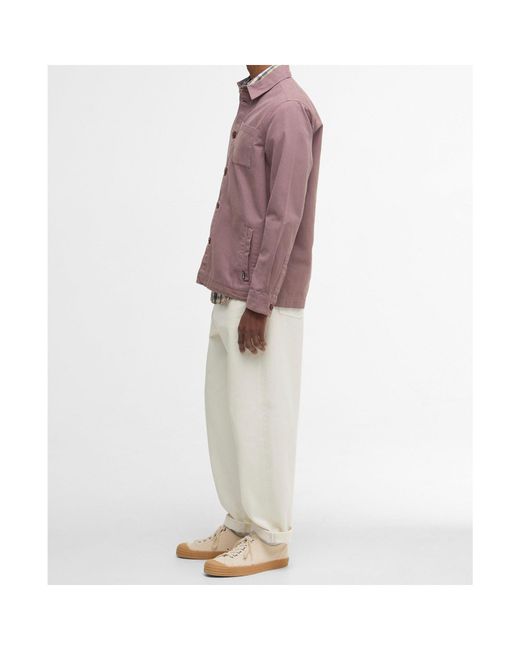 Barbour Purple Button-Down Shirt Jacket for men