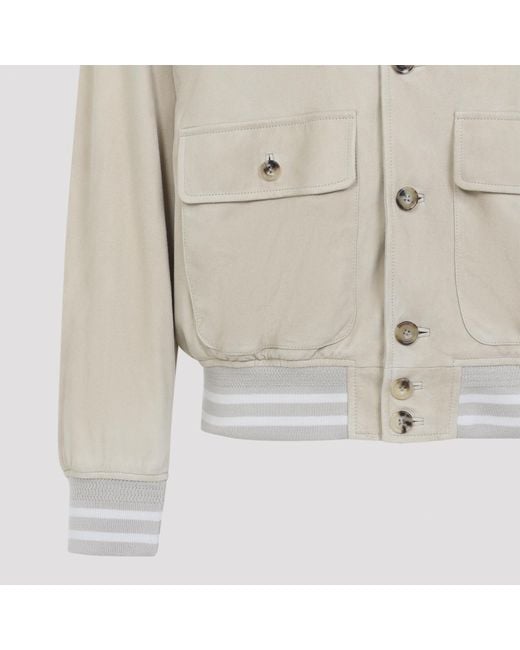 Ralph Lauren Natural Suede Bomber Jacket for men