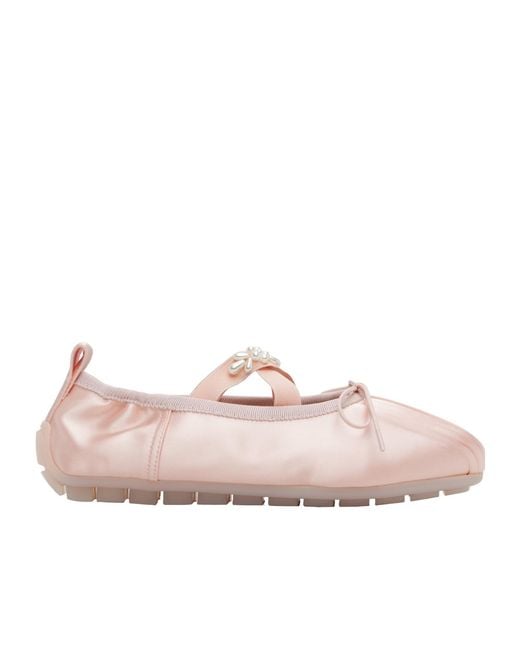 Simone Rocha Pink Beaded Grip Ballet Shoes