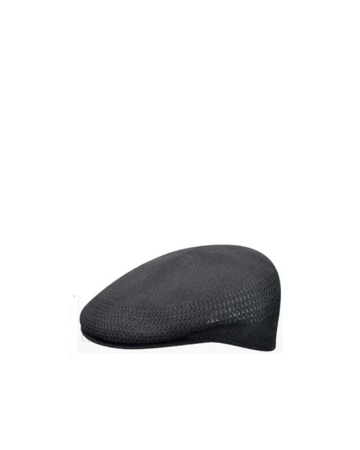 Kangol Black Logo Flat-Topped Hat