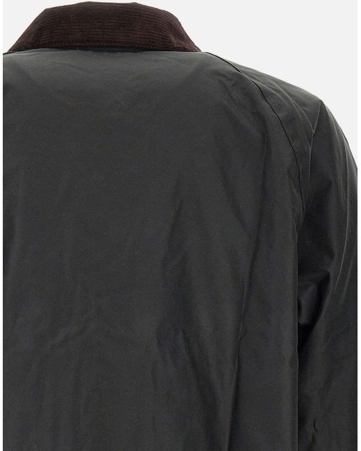 Barbour Black Corduroy Collar Buttoned Jacket for men