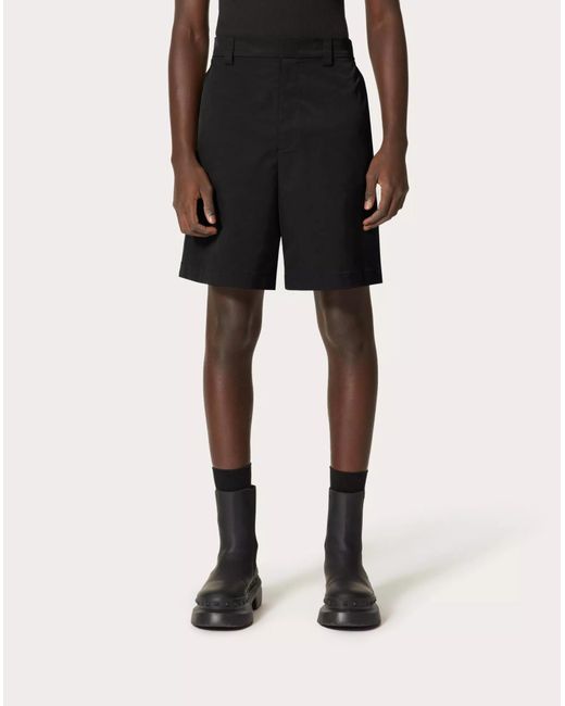 Valentino Black Logo Detailed Bermuda Shorts for men