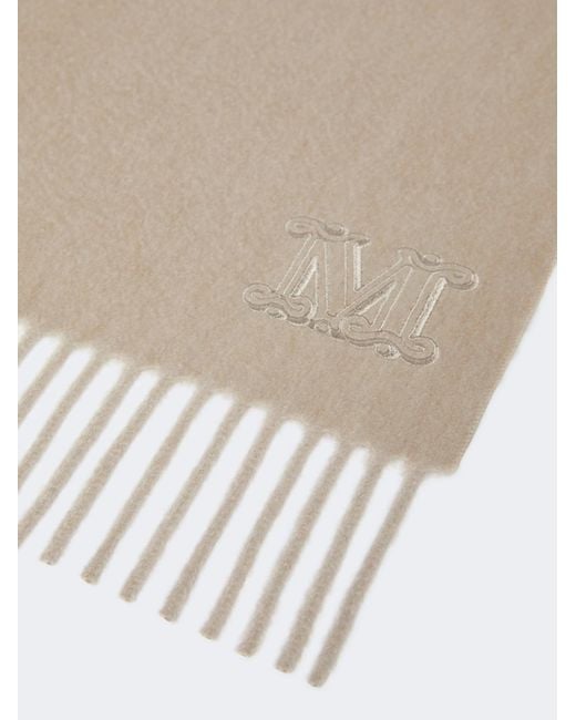 Max Mara Natural Fringed Scarf