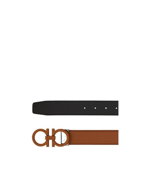 Ferragamo White Double-Sided Belt for men