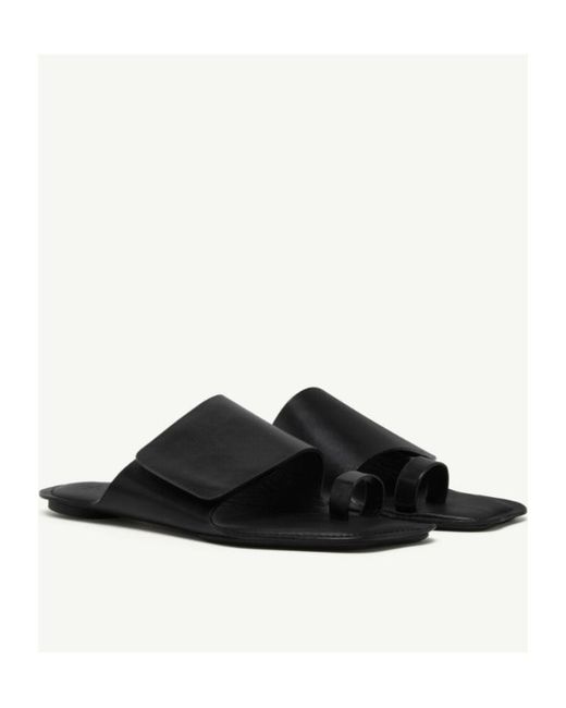 MM6 by Maison Margiela Black Anatomic Leather Slide Sandals