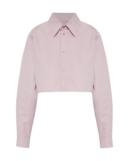 Balenciaga Pink Cropped Poplin Shirt