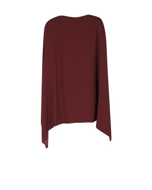 Alberta Ferretti Red Round-Neck Shawl