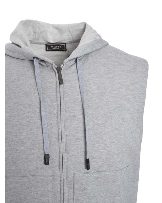 Peserico Gray Sleeveless Hoodie for men