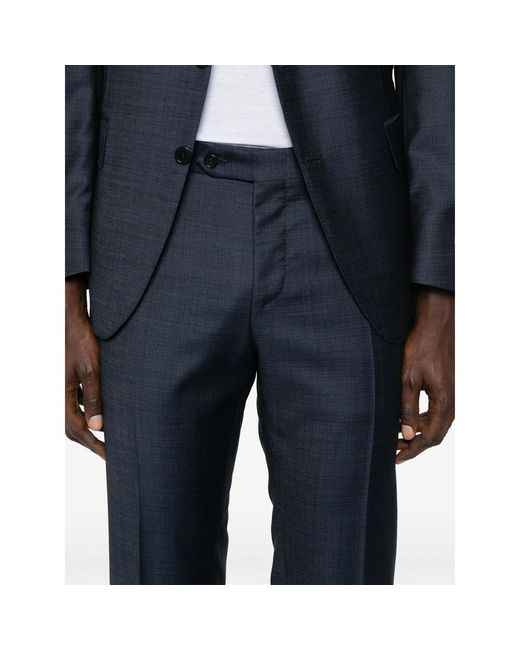 Canali Blue Long-Sleeved Suit Jacket for men