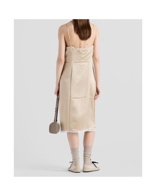 Prada Natural Satin Crepe Dress