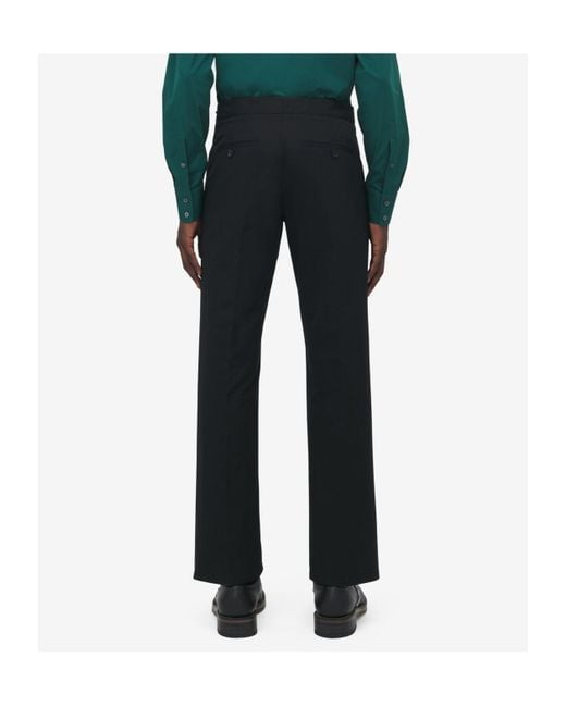 McQueen Black T-Bar Belt Trousers for men