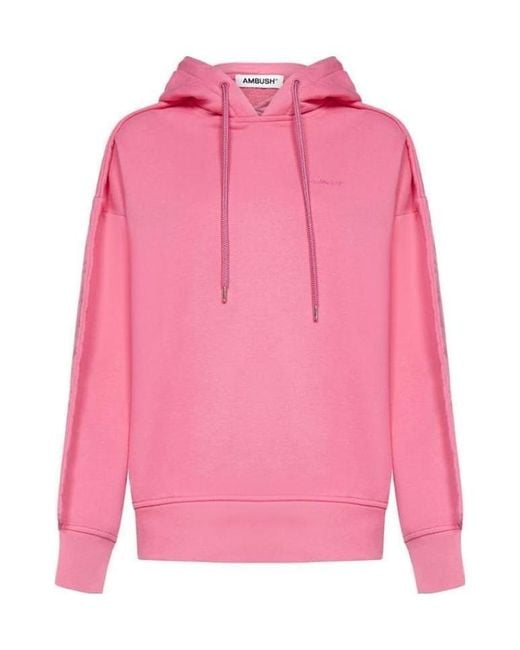 Ambush Pink Stitched Edge Drawstring Hoodie