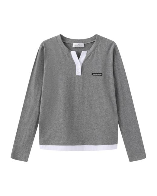 Marissa Chiara Gray Long-Sleeved T-Shirt