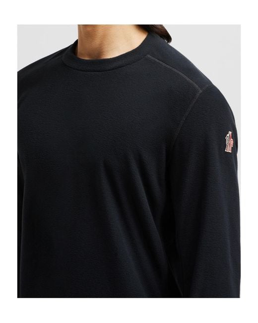 Moncler Black Grenoble Logo Embroidered Crewneck Jumper for men