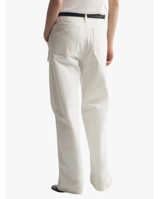 Nili Lotan White Straight-Leg Loose-Fitting Jeans