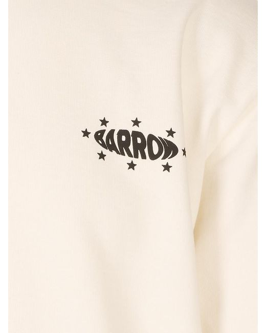 Barrow Natural Sweatshirt With Coconut-Patterned Teddy Bear Print for men