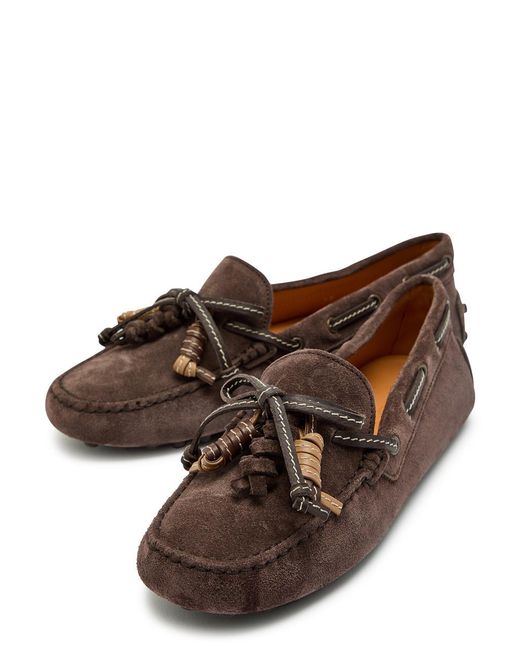 Tod's Brown Gommino Suede Loafers