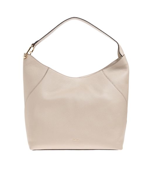 Furla White Lara Large Shoulder Bag