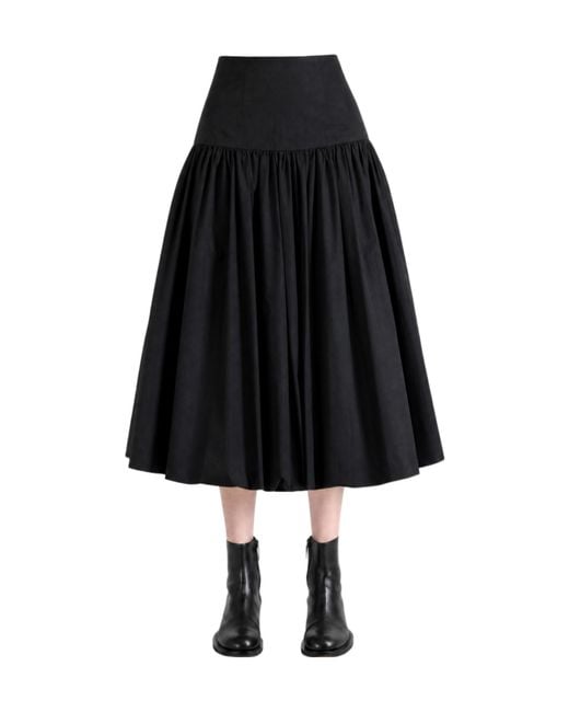 Amomento Black Shirring Culotte Pants