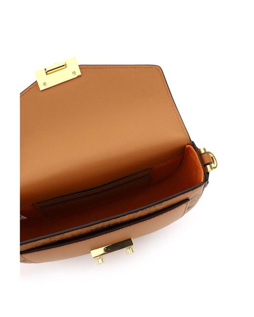 MCM Brown Printed Logo Shoulder Bag