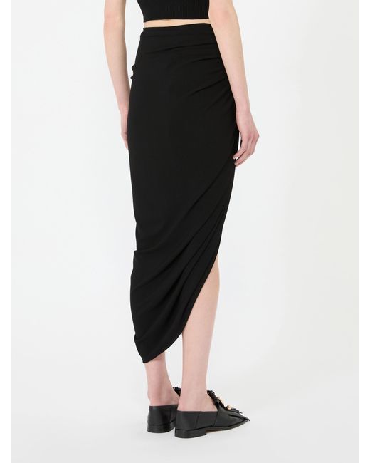Sportmax Black Draped Asymmetric Skirt