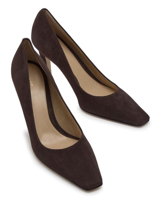 The Row Brown Carla 80 Suede Pumps