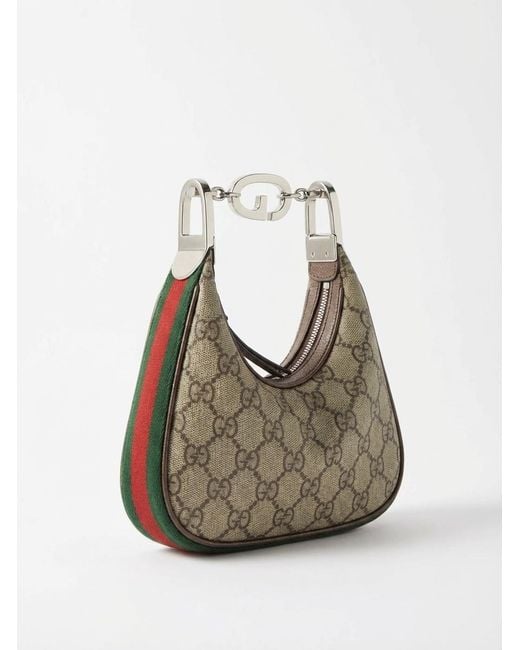 Gucci Gray Mini Gg Supreme Attache Zipped Shoulder Bag