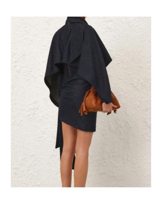 Zimmermann Blue Valiant Draped Denim Mini