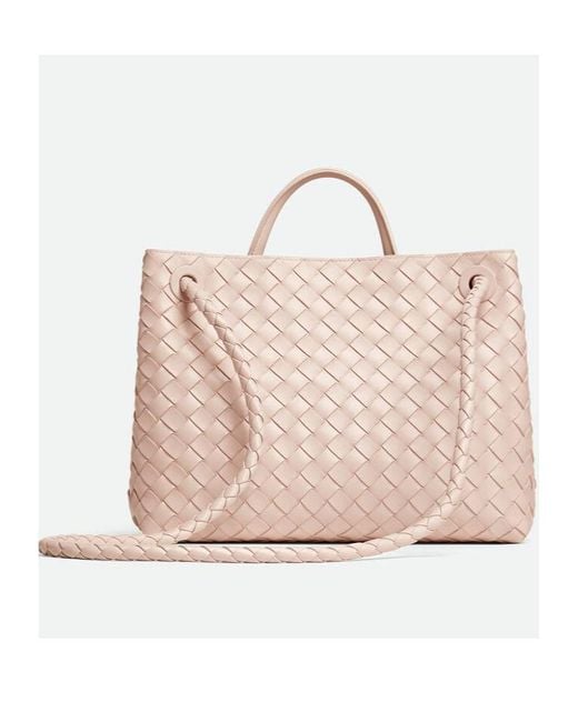 Bottega Veneta Pink Andiamo Medium Shoulder Bag