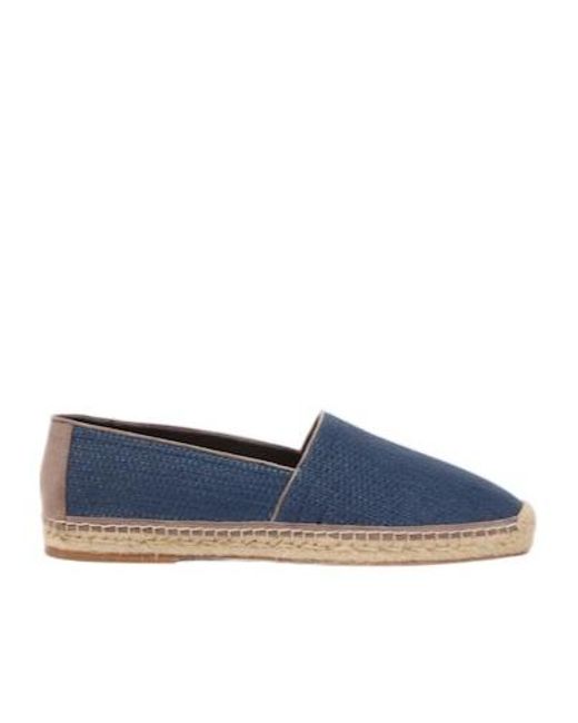 Brunello Cucinelli Blue Suede-Trimmed Canvas Espadrilles for men
