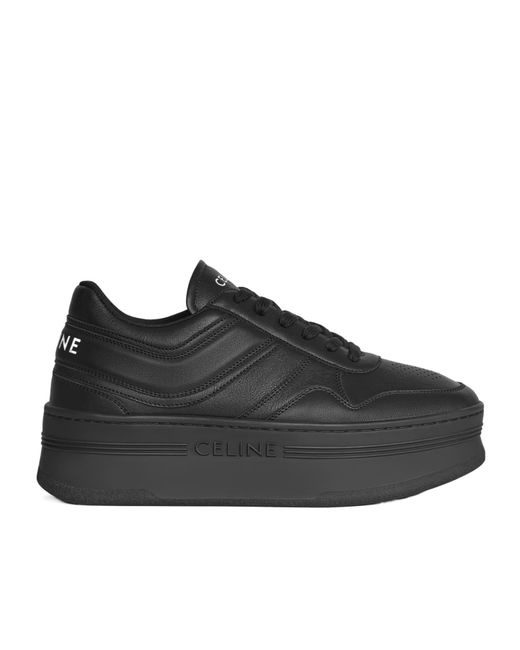 Céline Black Lace-Up Wedge Loafers