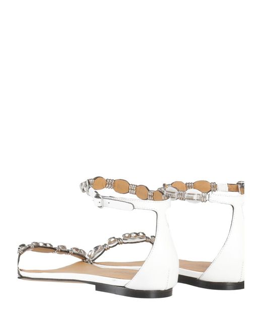 Isabel Marant White Leather Flat Sandals
