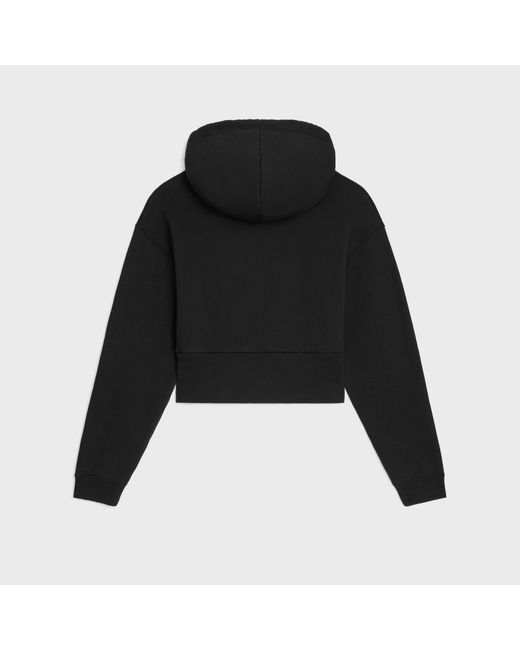 Céline Black Cropped Hoodie