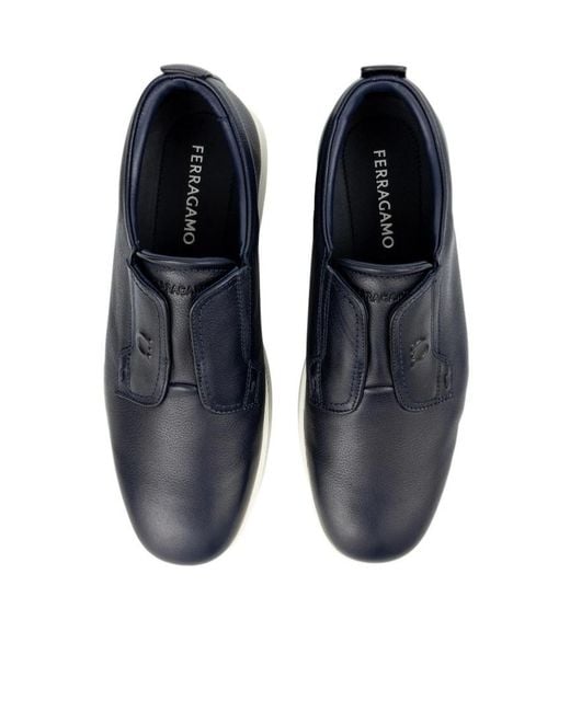 Ferragamo Blue Derby Slip-On for men