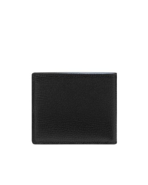 Versace Black Logo-Lettering Bi-Fold Wallet for men