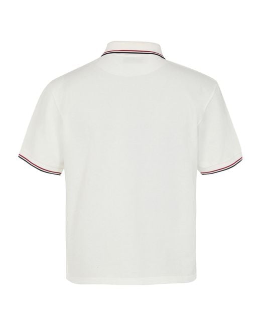 Miu Miu White Logo-Embroidered Polo Shirt