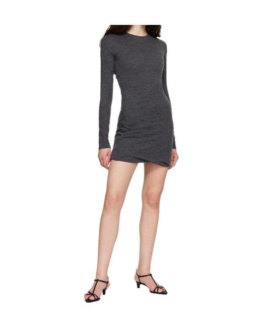 Jil Sander Black Dropped-Shoulder Crewneck Dress