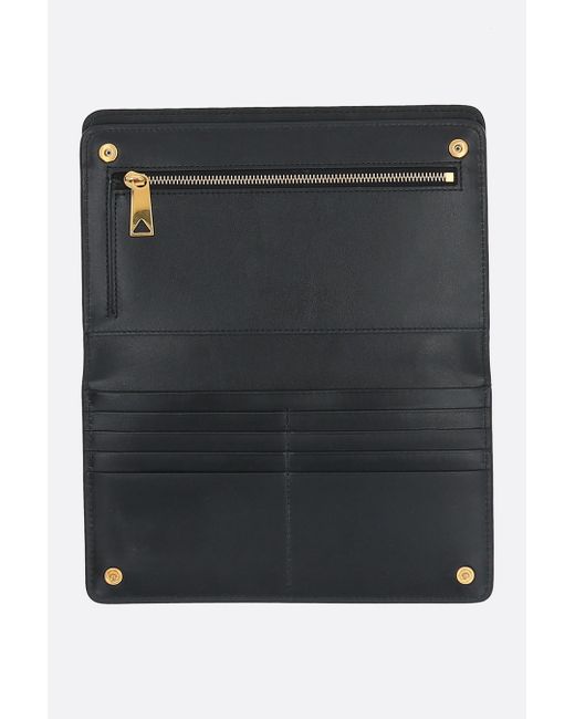 Bottega Veneta Black Woven Open-Fold Pouch