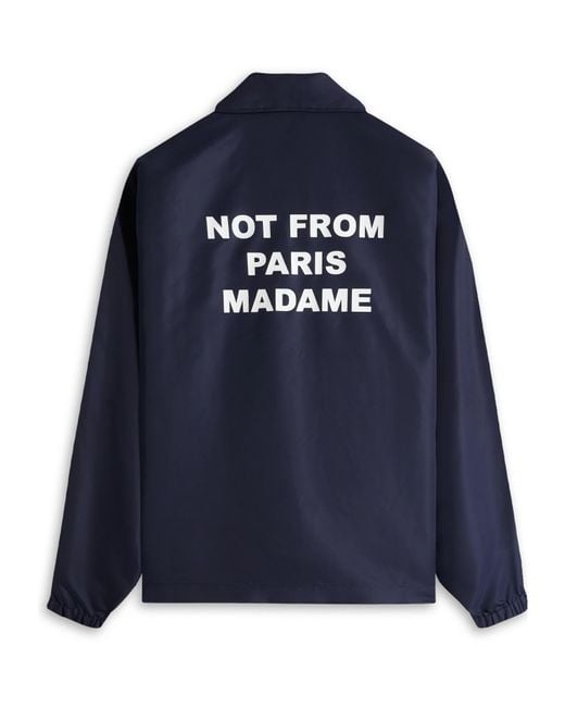 Drole de Monsieur Blue Drôle De Monsieur La Vest Slogan Lightweight Button-Up Jacket for men