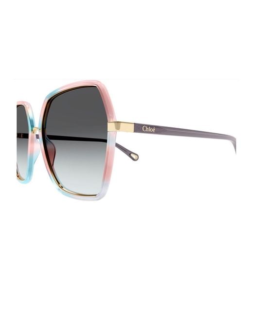 Chloé Blue Chloé Eyewear Geometric Frame Sunglasses