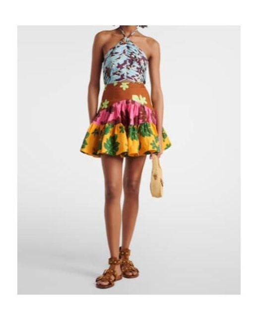 ALÉMAIS White Poppy Printed Halterneck Minidress