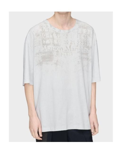 Maison Margiela White Numeric Cotton T-Shirt for men