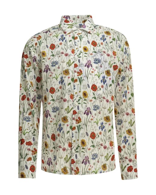 Junya Watanabe White Floral-Printed Buttoned Shirt for men