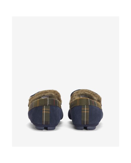 Barbour Blue Plaid Slippers for men