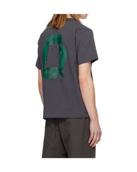 Sacai Gray Short-Sleeved Crewneck T-Shirt for men