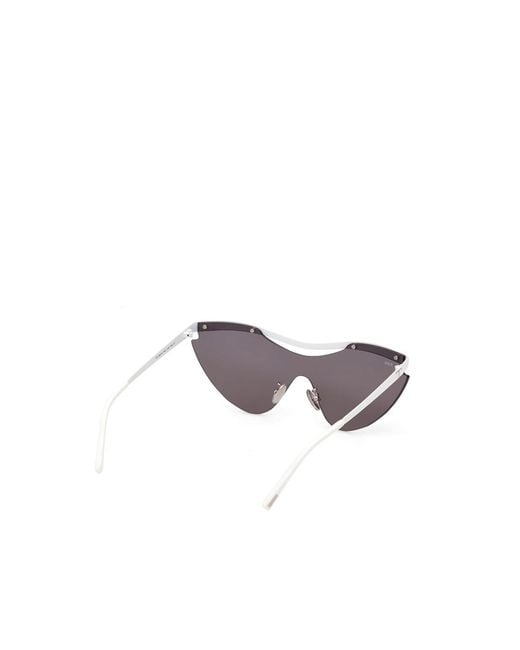 Tod's White Geometric Frame Sunglasses